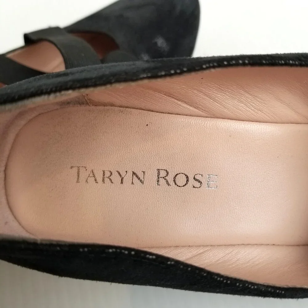 Taryn Rose Kimber Black Suede Wedge Pumps 7M Comfort Designer